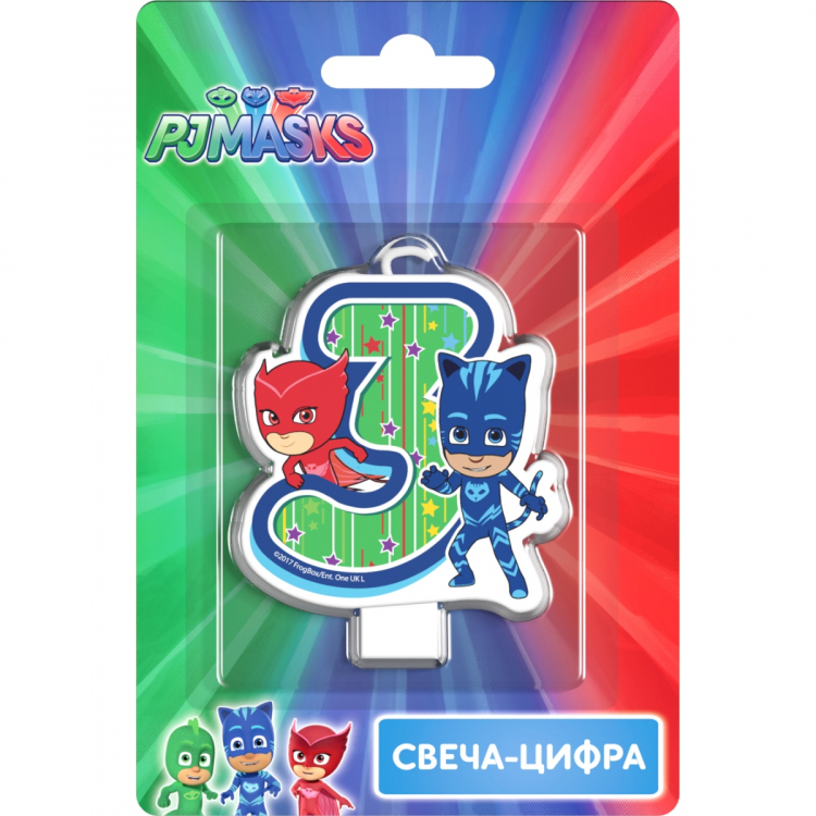 Свеча-цифра "Герои в масках" № 3
