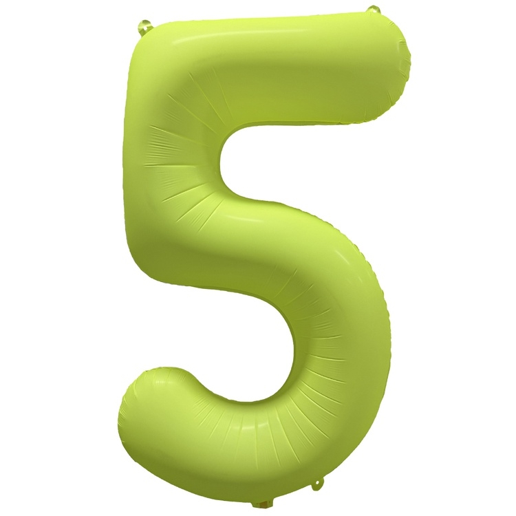 Шар Цифра "5" Неон Желтый / Yellow (в упаковке) 