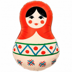 Шар Фигура Матрешка Русский узор (в упаковке)